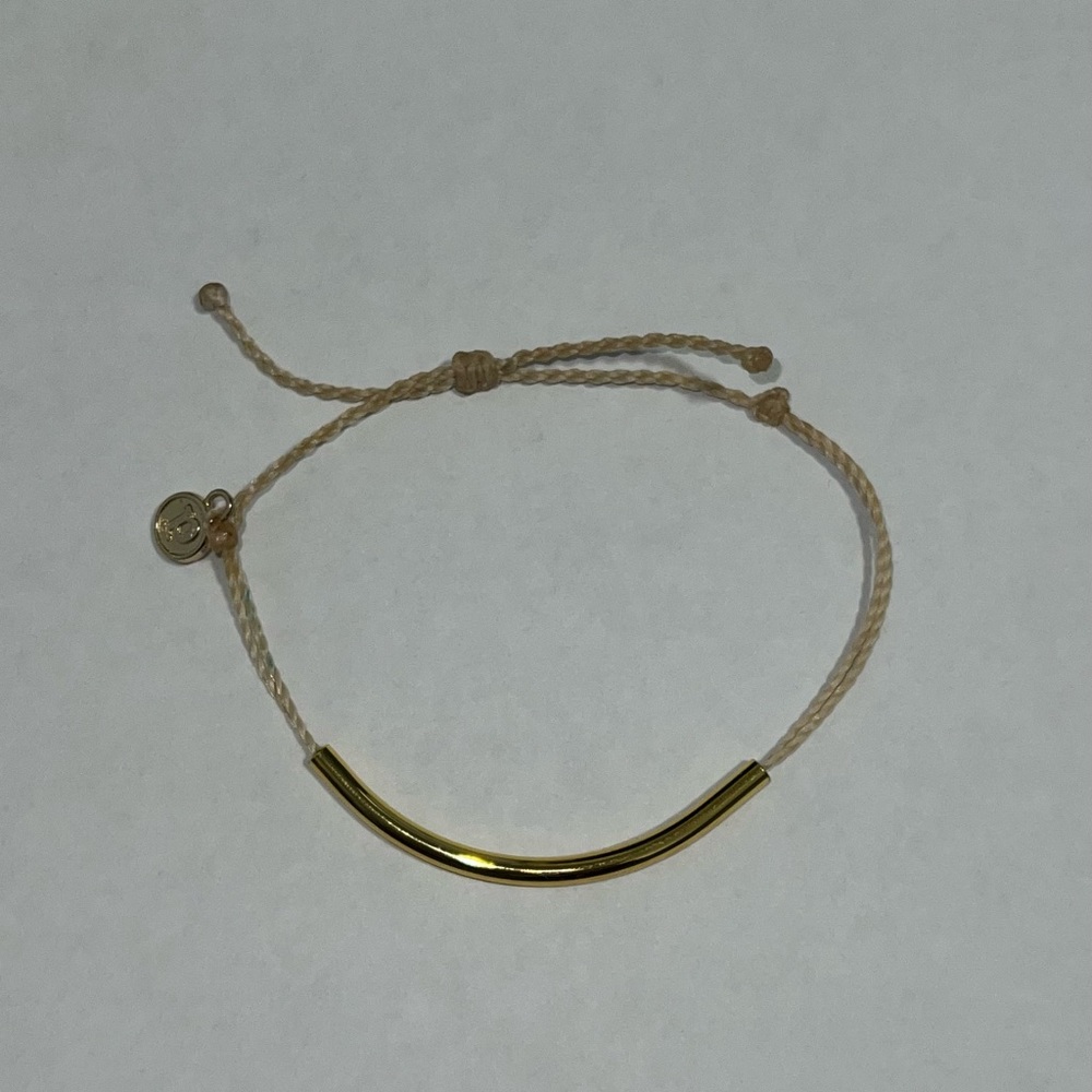 Pura Vida Bracelet White With Gold Bar